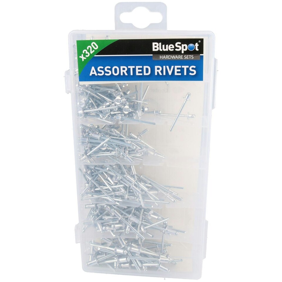image 1 of Metric Aluminium Blind Pop Pot Rivets Assortment Set Fasteners Fastening 320pc