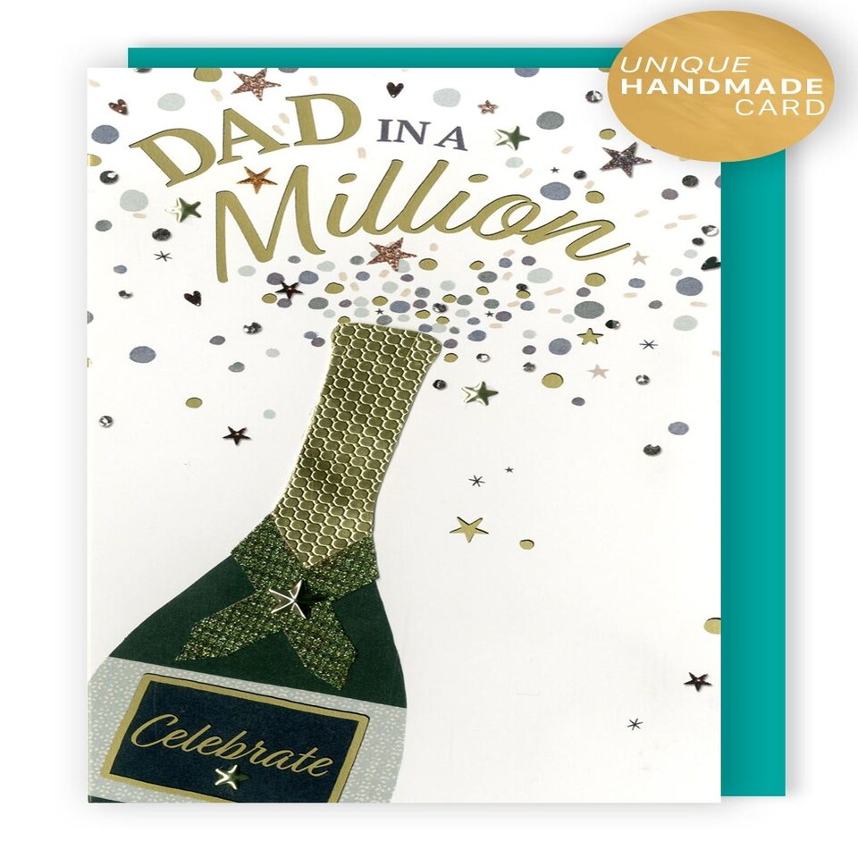 image 1 of Fizzy Fun! Dad in A Million Hand-Finished Embellished Father's Day Card
