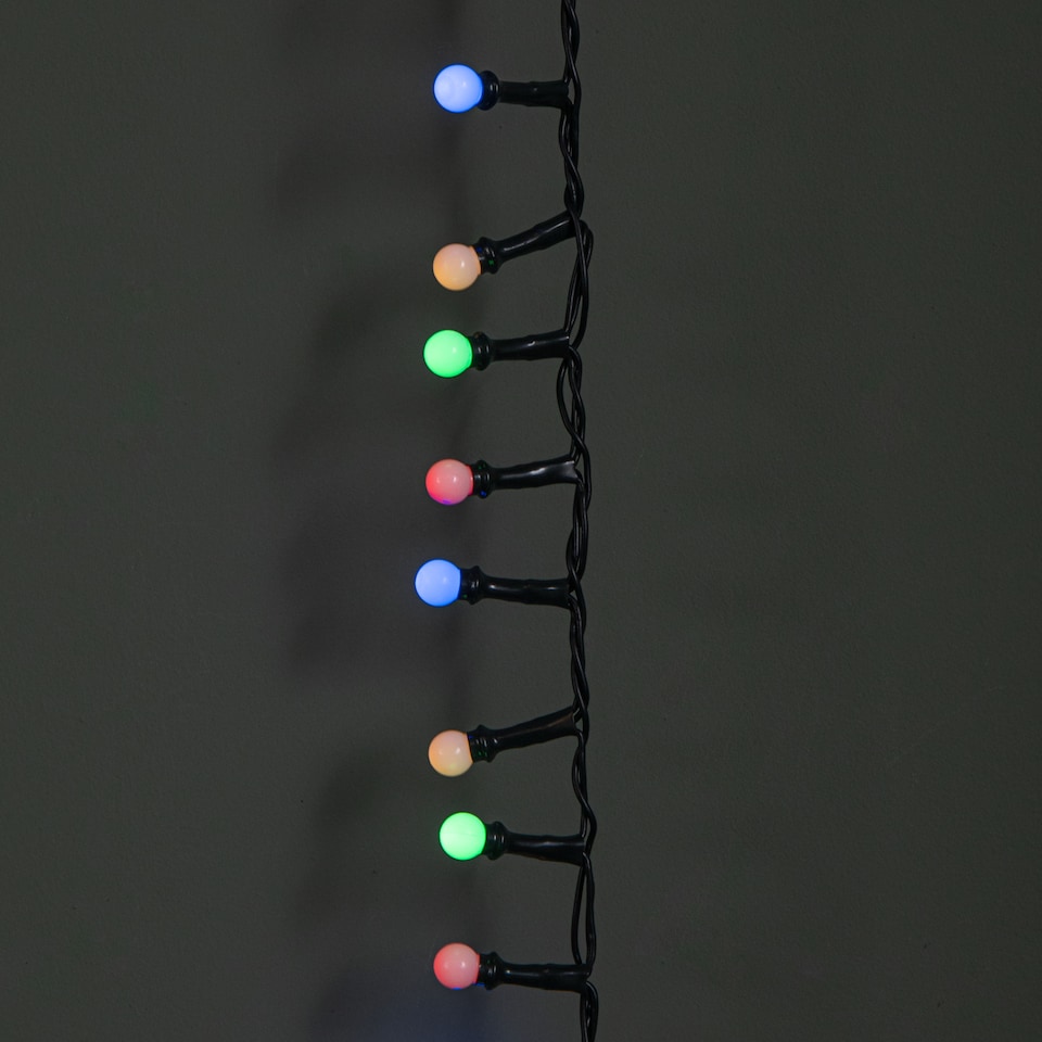 image 1 of 7.5m 300 LED Multi-Action Christmas Frosted Cap Berry String Lights with Timer in Multi-Coloured