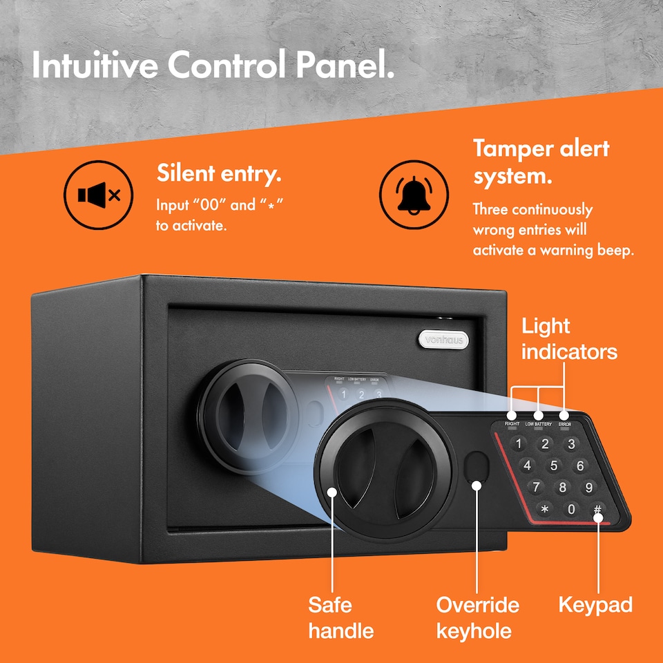 image 1 of VonHaus 8.5L Electronic Safe Box with Digital Keypad