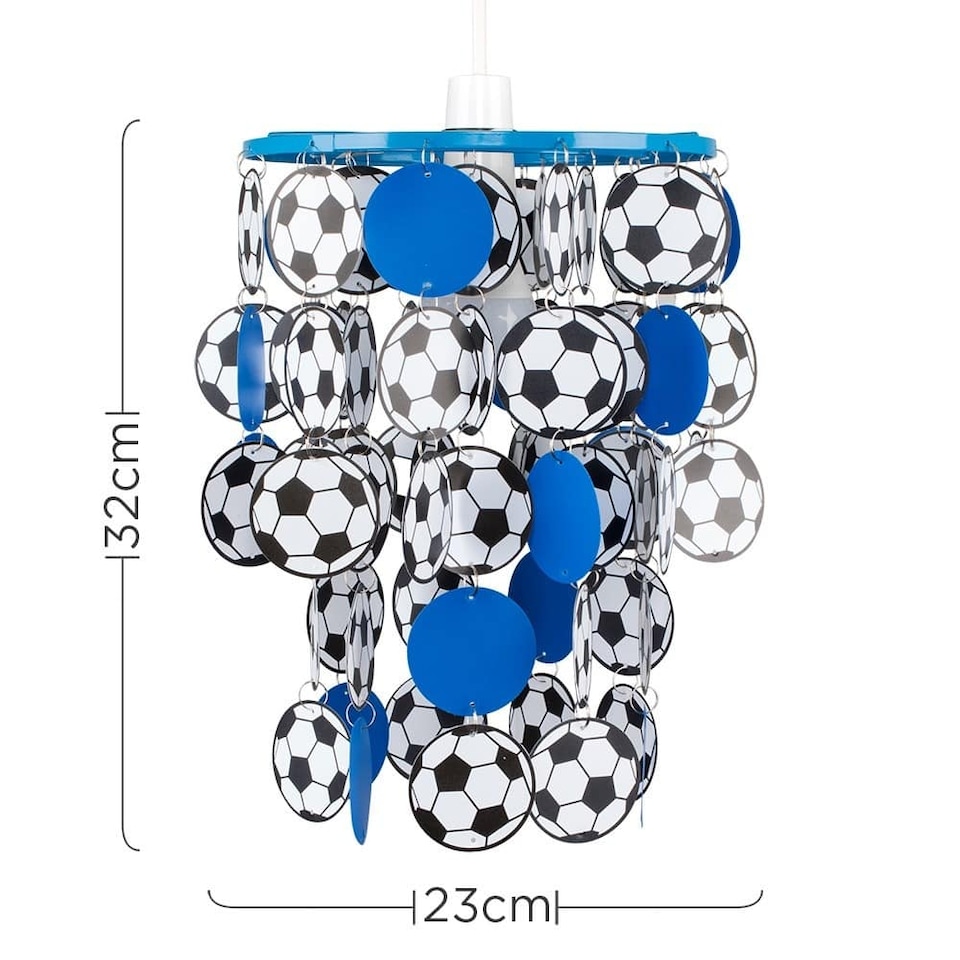 image 1 of ValueLights Children's Blue And White Football Pendant Shade | Blue