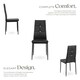 image 3 of Dining Chair Set - high backrest, slim steel legs & rhinestone highlights - Set of 8 Black