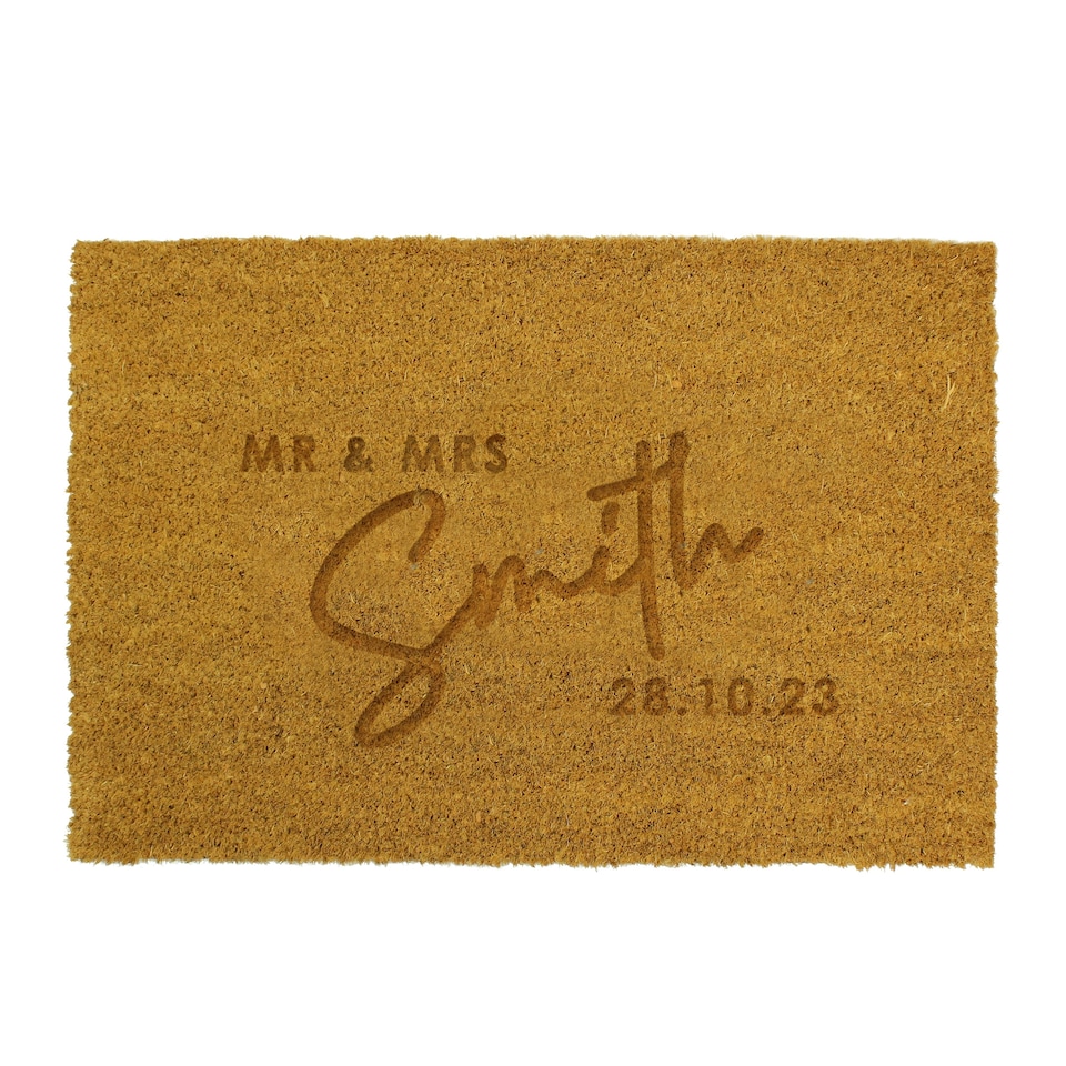 image 1 of Personalised Couples Rectangle Indoor Doormat