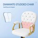 image 8 of Vinsetto Home Office Chair Button Tufted Desk Chair with Swivel Wheels White