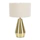 image 4 of ValueLights Jax Antique Brass Touch Table Lamp Cream Boucle Shade