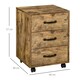 image 7 of HOMCOM File Cabinet with 3 Drawers, Under Desk Mobile Filing Cabinet Brown