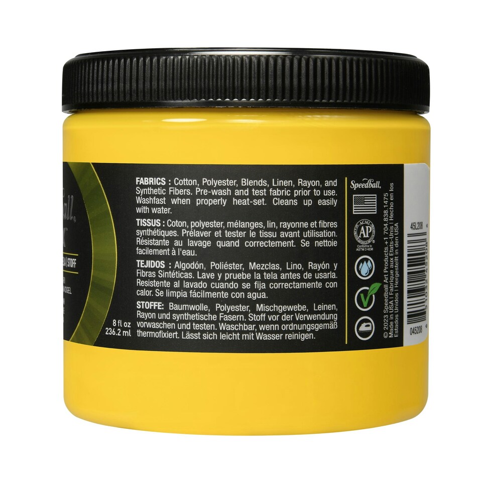 image 1 of Speedball Flex Screen Printing Fabric Ink, Canary, 8oz