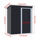 image 2 of Living and Home 5 x 3 FT Outdoor Metal Storage Shed with Lockable Door for Garden - Black