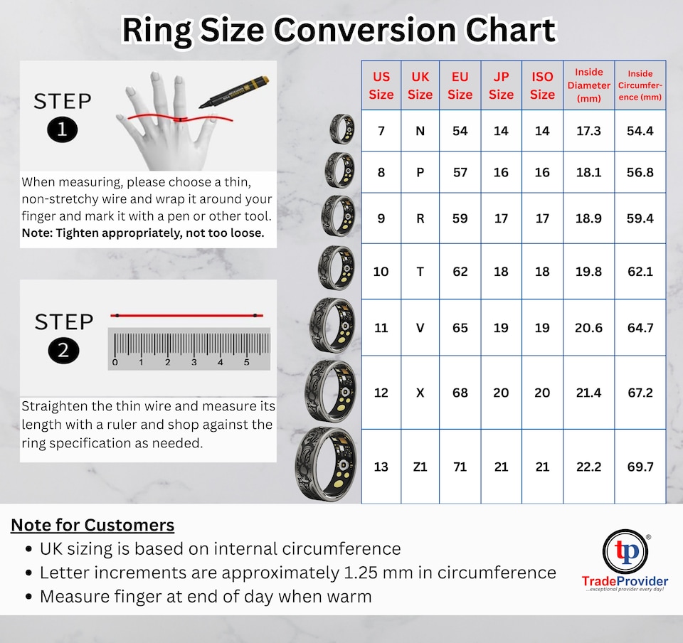 image 1 of Smart Fitness Ring with Heart Rate Tracker, Sleep Monitor, Blood Pressure Oxygen Step Counter, Calories Pedometer for Men & Women (Size USA- 9/UK- R)