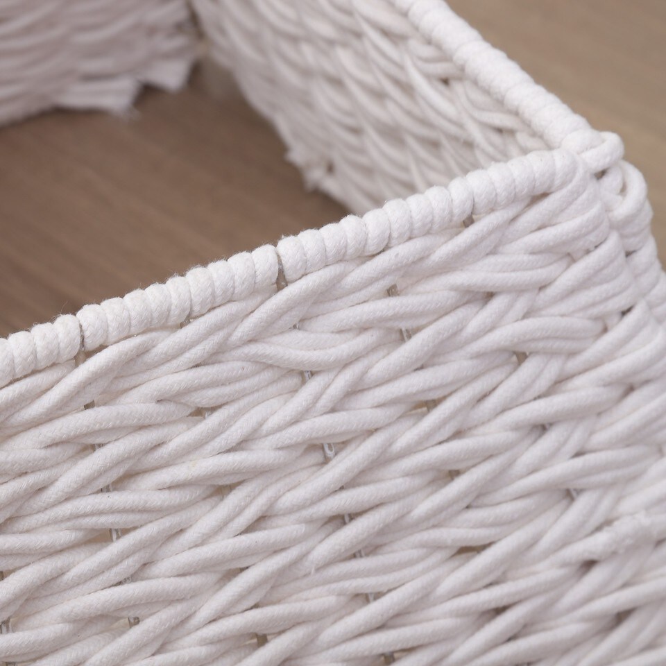 image 1 of 47cm Square Christmas Tree Skirt Stand Decorative Base Festive Xmas PVC Rope | Multi | White Rope | 1