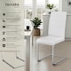 image 2 of Dining Chairs - cantilevered, high backrest, flat steel frame - Set of 2 White