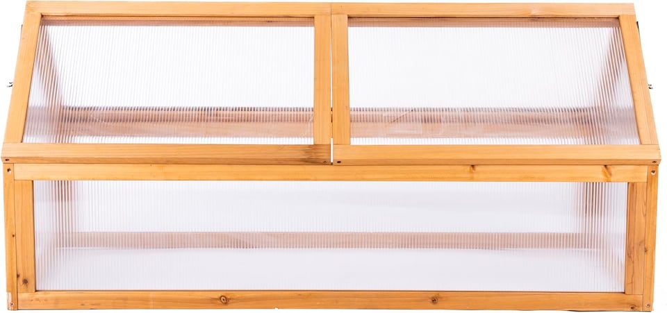 image 1 of Garden Gear Wooden XL Cold Frame Greenhouse, Polycarbonate Panels, Hinged Roof, Weather Protection | Brown | 1