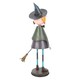 image 4 of Metal Halloween Witch Ornament with Broom
