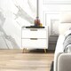image 6 of HOMCOM Bedside Table with 2 Drawers for Bedroom, Living Room, White