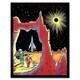 image 1 of Fantasy Sci Fi Alien Planet Rocket Ship Space USA Framed Wall Art Print