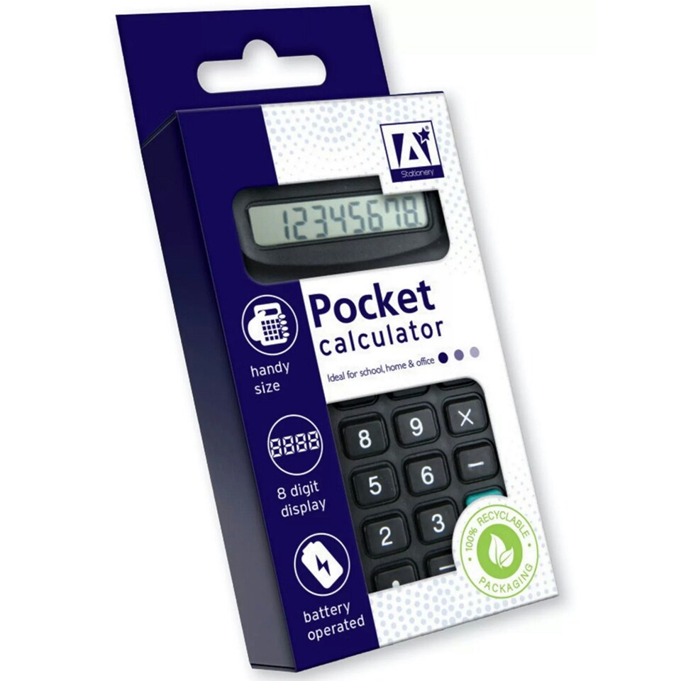 image 1 of Anker Mini Pocket Calculator - Black - One Size