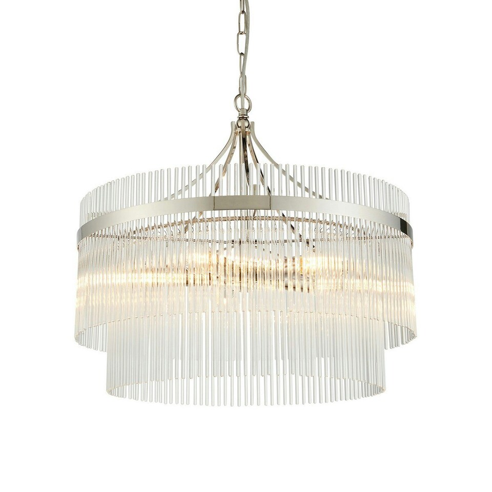 image 1 of Marietta 5 Light Multi Arm Lamp Ceiling Pendant Bright Nickel
