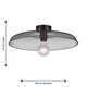 image 6 of Set of 2 Cassidy - Large Black Mesh Ceiling Flush Lights | Black | 2