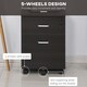 image 6 of Vinsetto 2-Drawer Locking Office Filing Cabinet 5 Wheels Rolling Storage Brown