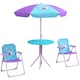 image 1 of Outsunny Kids Bistro Table and Chair Set w Fairy Theme, Adjustable Parasol