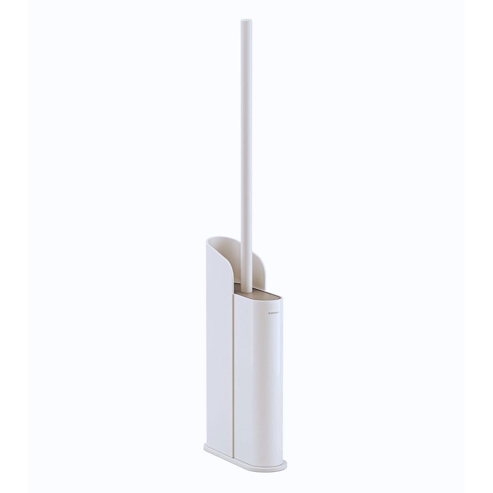 image 1 of COSMIC Silicone Toilet Brush, Floor or Self-Adhesive, White, Flat Collection