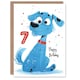 image 1 of Dog Lover Puppy Cartoon Cute 7th 7 Year Old Child Kids Birthday Card