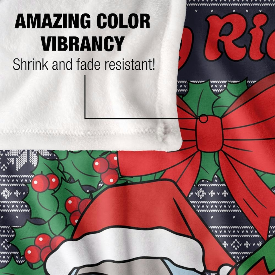 image 1 of Rick And Morty Merry Rickmas Christmas Blanket - Multicoloured - One Size
