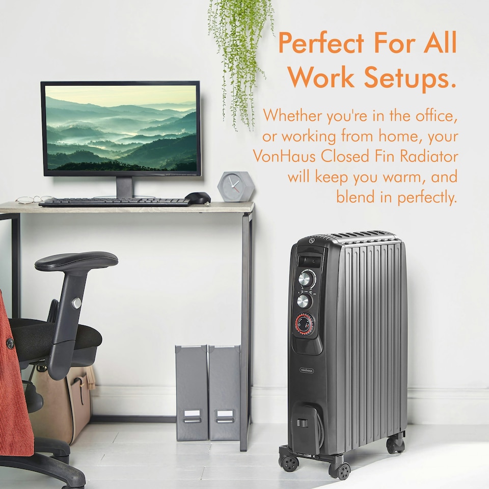 image 1 of VonHaus Oil Filled Radiator Portable Electric Heater
