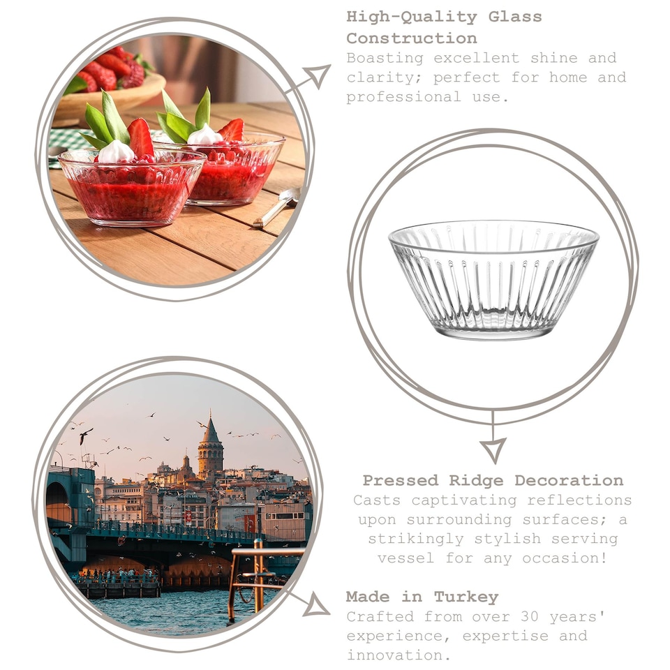 image 1 of LAV Hestia Glass Snack Bowls - 10.5cm - Pack of 6