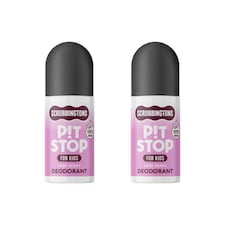 Scrubbingtons Pit Stop Kids Deodorant Natural Roll On For Children, Teens Natural Ingredients For Sensitive Skin Paediatrician approved, Aluminium & Alcohol Free, Very Berry 75ml x 2 | White | White | 2