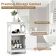 image 9 of COSTWAY Bathroom Floor Cabinet Single Door Organizer White White