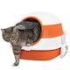 image 1 of PawHut Foldable Cat Litter Tray Hooded Cat Litter Box w/ High Side, Orange