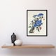 image 4 of Blue Jay and Trumpet Flowers Audubon Nature Framed Wall Art Print 12X16"