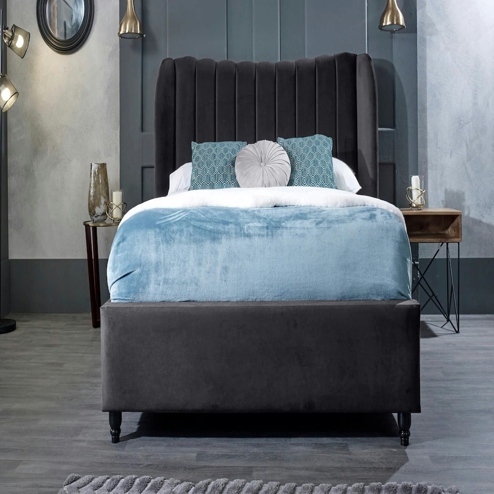 image 1 of Carli Plush Steel Super King Bed Frame - Steel