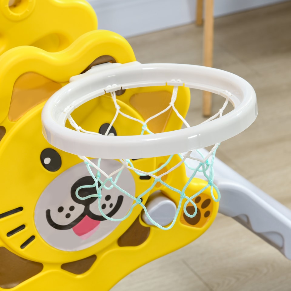 image 1 of AIYAPLAY 3 in 1 Kids Slide for Indoor Use with Basketball Hoop for 18-36 Months