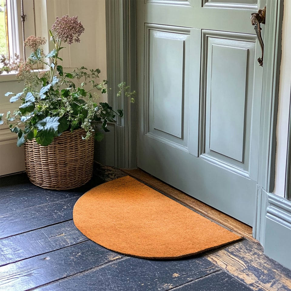image 1 of Non-Shed Synthetic Coir Doormat - Halfmoon