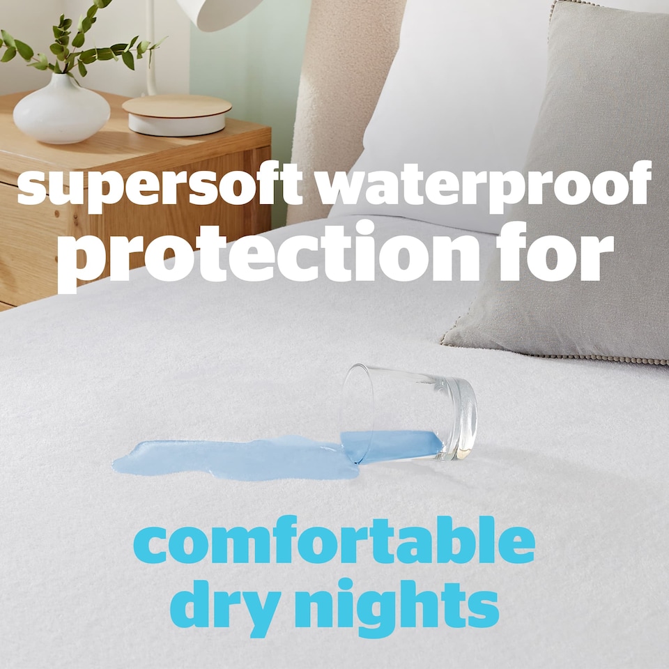 image 1 of Silentnight Terry Towelling Waterproof Mattress Protector | White | Single
