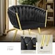 image 4 of Dining Chair Astano - padded, velvet, knot design, continuous backrest - Set of 2 Black | Black/Gold