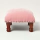 image 1 of Homescapes Mable Pink Velvet Square Footstool