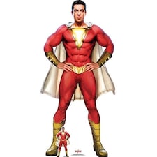 Shazam Cape Stylised Zachary Levi Lifesize Cardboard Cutout 190cm