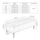 image 3 of 180cm Paris Striped Ottoman Storage Bench- Plush Velvet Shoe Bench - Pink Upholstery Footstool with Storage