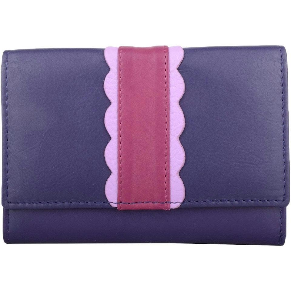 image 1 of Genuine Soft Leather Multi-Colour Money / Cred Card Holder / Purse Cream | Taupe/Coral/White