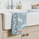 image 4 of Dexam Set of 2 Meow Recycled Kitchen Tea Towels Blue