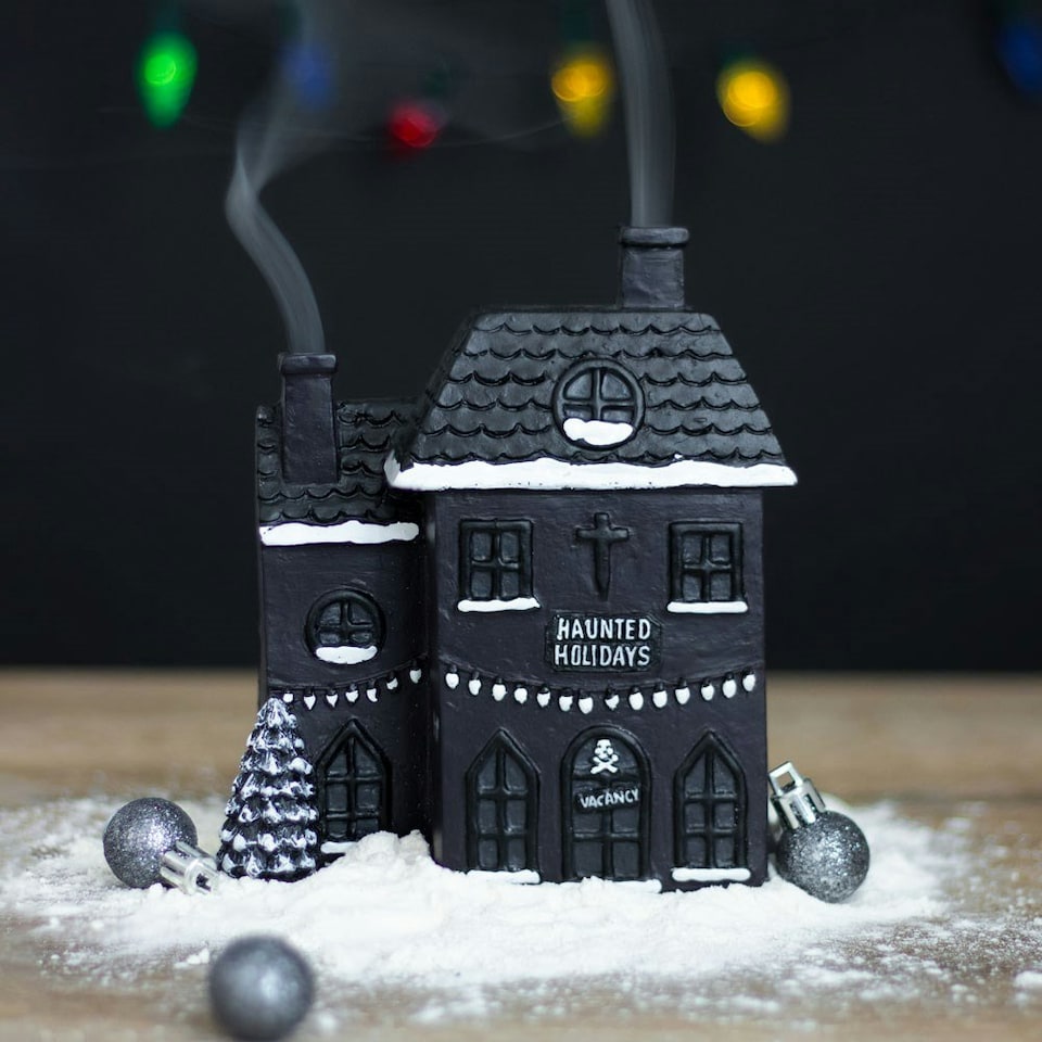 image 1 of Something Different Merry Cryptmas Incense Cone Holder - Black/White - One Size