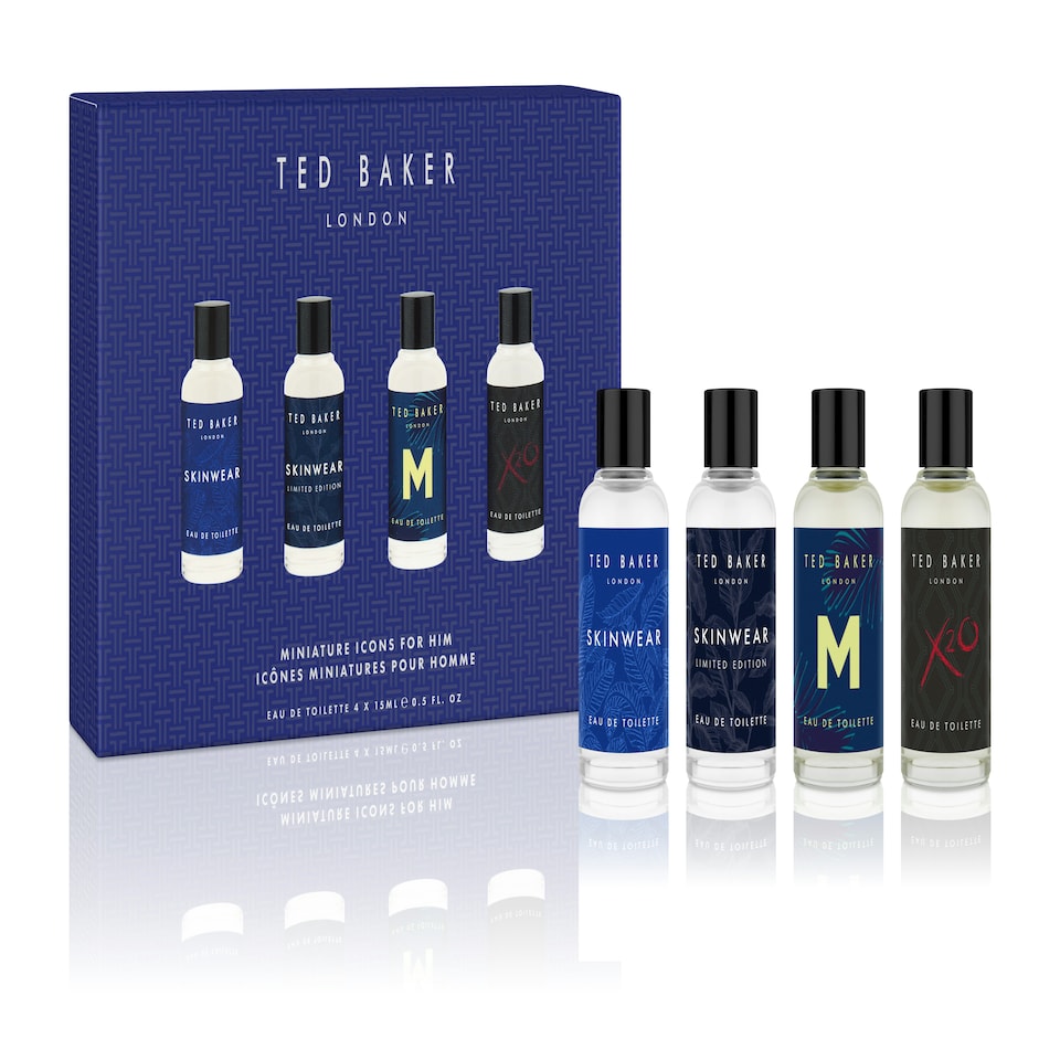 image 1 of Ted Baker Mini Set for Him, Gift Set Containing 4 Minature Fragrances, Skinwear, Skinwear Limited Edition, M and X20, Mens Fragrance Set, 4 x 15ml
