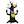Black with white, orange, yellow