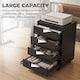 image 4 of HOMCOM Mobile Vertical Filing Cabinet with 4 Drawers for Home Office, Black