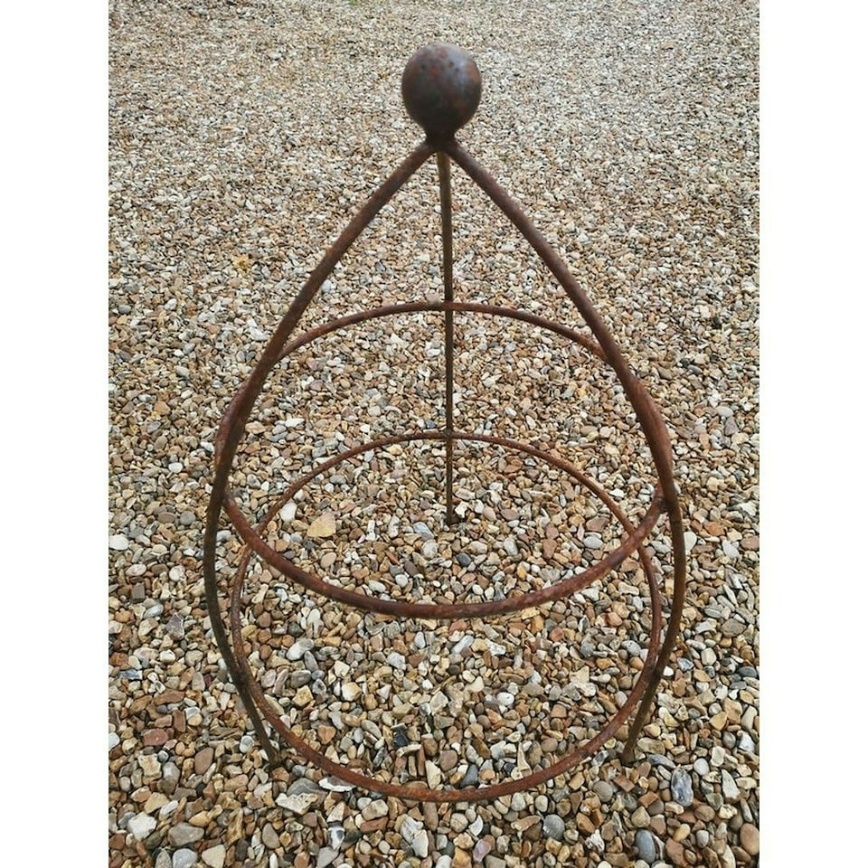 image 1 of Chelsea Range Gothic Cloche Plant Support - L30.8 x W30.8 x H78.7 cm - Bare Metal/Ready to Rust