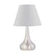 image 1 of Romana - Brushed Chrome Touch Operated Table Lamp with Ivory Shade | Chrome | White | Medium | 1