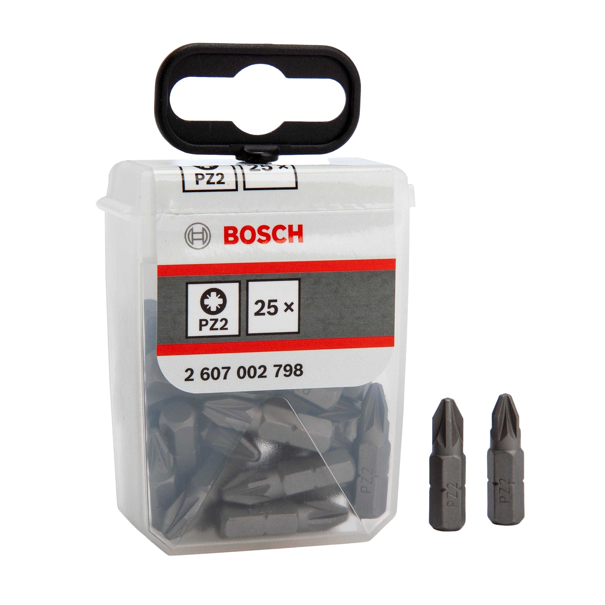 Bosch PZ2 Extra Hard Pozi Screwdriver Bit (Pack of 25) Grey Grey One Size 1